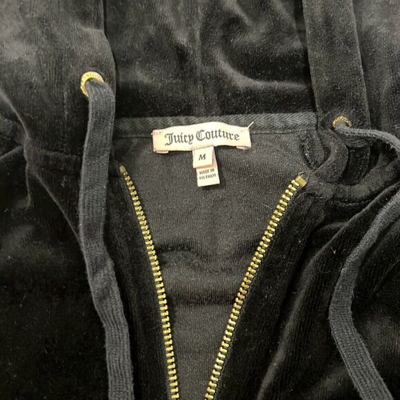 Juicy Couture women's black zipup sweater size medium vintage condition   check - Picture 3 of 6